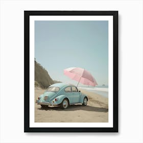 Vw Beetle On The Beach Art Print