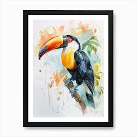 Toucan Pastel Watercolour 2 Art Print