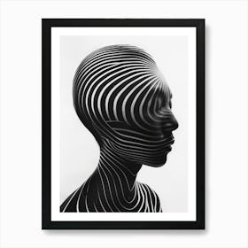 Black And White Portrait Of A Woman 1 Art Print