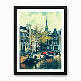 Amsterdam City River Art Print