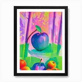 Rose Apple Risograph Retro Poster Fruit Art Print