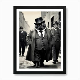 Vintage Cat In A Suit Art Print