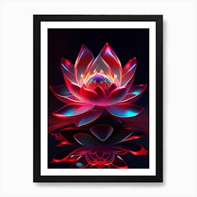 Red Lotus Holographic 1 Art Print
