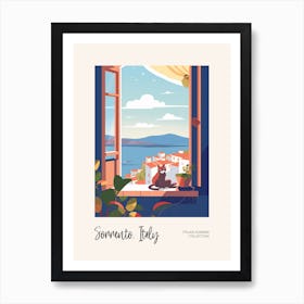 Sorrento Cat On A Window 3 Italian Summer Collection Art Print