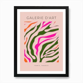 Colorful Abstract Shapes Green Pink Orange Art Print