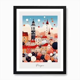 Poster Of Prague, Illustration In The Style Of Pop Art 3 Art Print