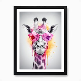 Giraffe In Sunglasses Art Print