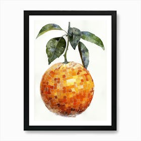 Orange Fruit, In The Shape Of A Disco Ball Art Print