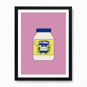 Mayonnaise, Kitchen, Condiment, Art, Cartoon, Mayo, Wall Print Art Print