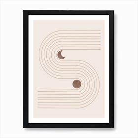 Moon and Sun Minimalist Soft Color Art Print
