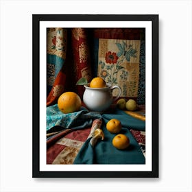 Oranges On A Table Art Print