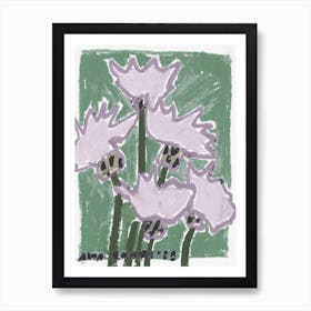 Lila Chrysanthemums Art Print