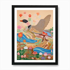 Maximalist Bird Painting Mallard Duck 2 Art Print