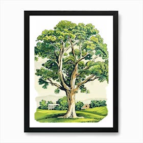 Paulownia Tree Storybook Illustration 2 Art Print