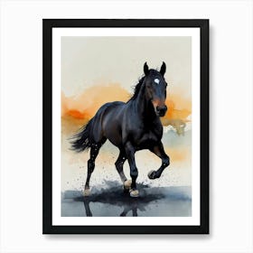 Horse Running Canvas Print Art Print