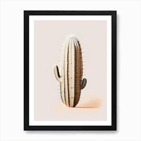 Stenocactus Cactus Retro Minimal Art Print