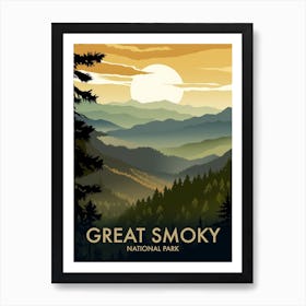 Great Smoky National Park Vintage Travel Poster 13 Art Print