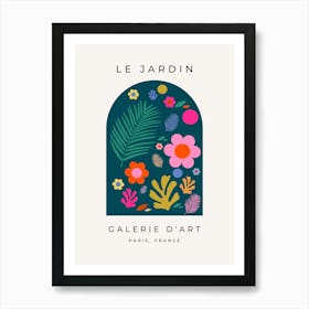 Le Jardin | 05 - Navy Blue Floral Art Print