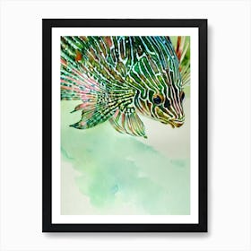 Lionfish Storybook Watercolour Art Print