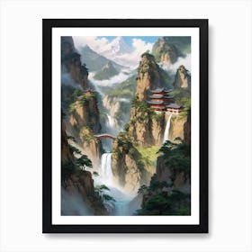Chinese Mountain Landscape Painting (16) Art Print