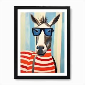 Little Donkey 2 Wearing Sunglasses Art Print