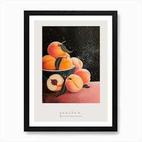 Art Deco Peaches On A Table 2 Poster Art Print