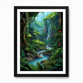 Atlantic Forest Pixel Art 2 Art Print