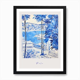 Pula Croatia Mediterranean Blue Drawing Poster Art Print