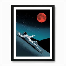 Astronaut Laying On The Moon Art Print