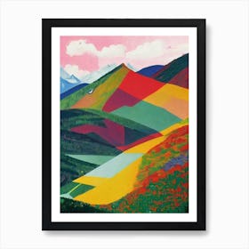 Gran Paradiso National Park Italy Abstract Colourful Art Print