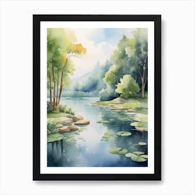 Watercolor Landscape Painting 1 Art Print