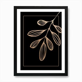 Gold Leaf on Black 11 Art Print