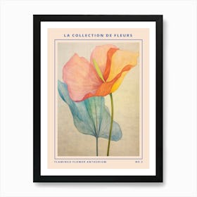 Flamingo Flower Anthurium 2 French Flower Botanical Poster Art Print