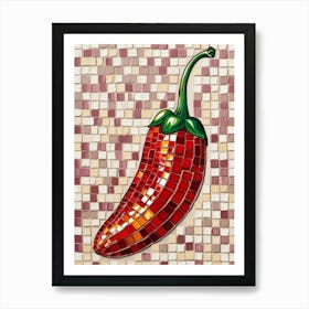 Mosaic Chili Pepper Art Print