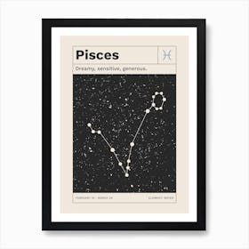 Pisces Zodiac Sign Constellation Art Print