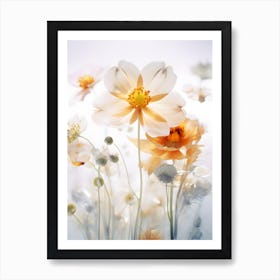 White And Yellow Flowers Art Print