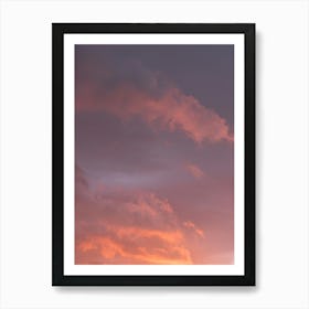 Orange and purple sunset sky in Portugal - bright clouds - summer nature and travel photography by Christa Stroo Photography Art Print