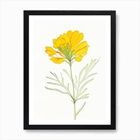 Marigold Leaf Illustration 2 Art Print