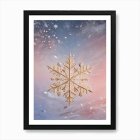 Golden Snowflake 1 Art Print