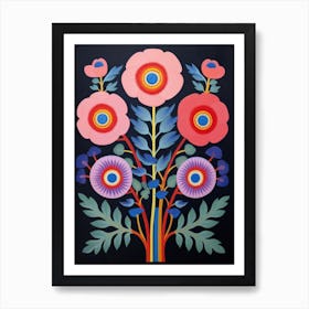 Flower Motif Painting Anemone 5 Art Print