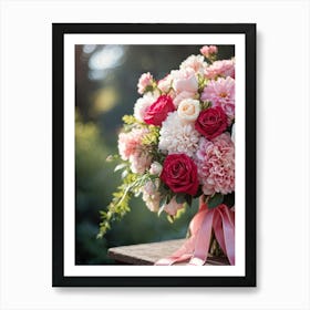 Bouquet Of Pink And White Flowers Art Print