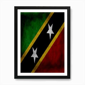 Saint Kitts And Nevis Flag Texture Art Print