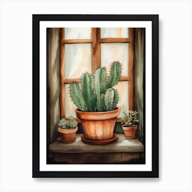 Cactus Window 4 Art Print