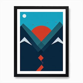 El Colorado, Chile Modern Illustration Skiing Poster Art Print