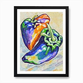 Habanero Pepper 2 Fauvist vegetable Art Print