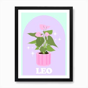Botanical Star Sign Leo Art Print