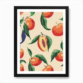 Peach Pattern Illustration 1 Art Print