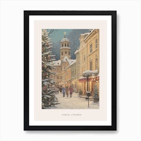 Vintage Winter Poster Vilnius Lithuania 2 Art Print