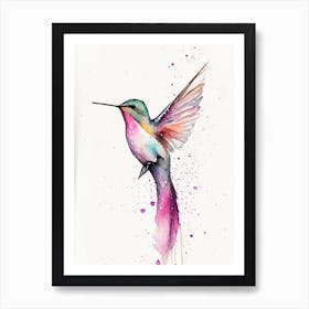 Anna S Hummingbird Minimalist Watercolour 1 Art Print