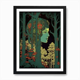 Woman In The Forest 7 Art Print